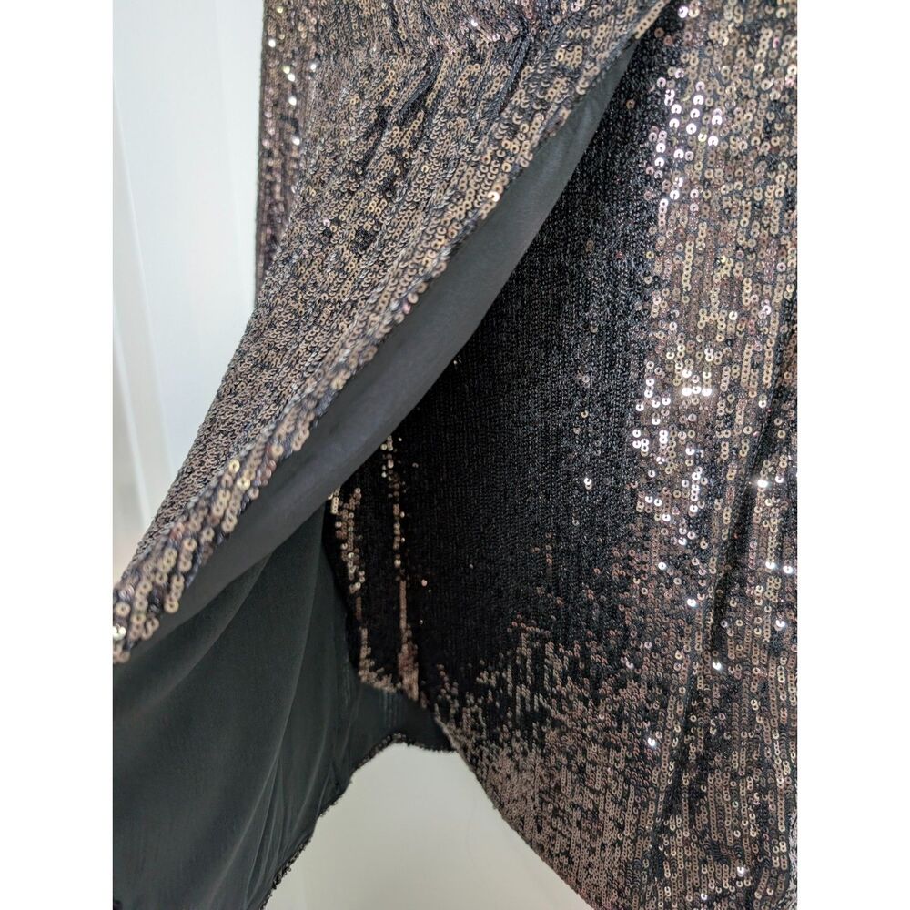 The Drop Sequin Mini Dress XXS | Bronze Glam Party Night Out Holiday Sparkle - Picture 9 of 10